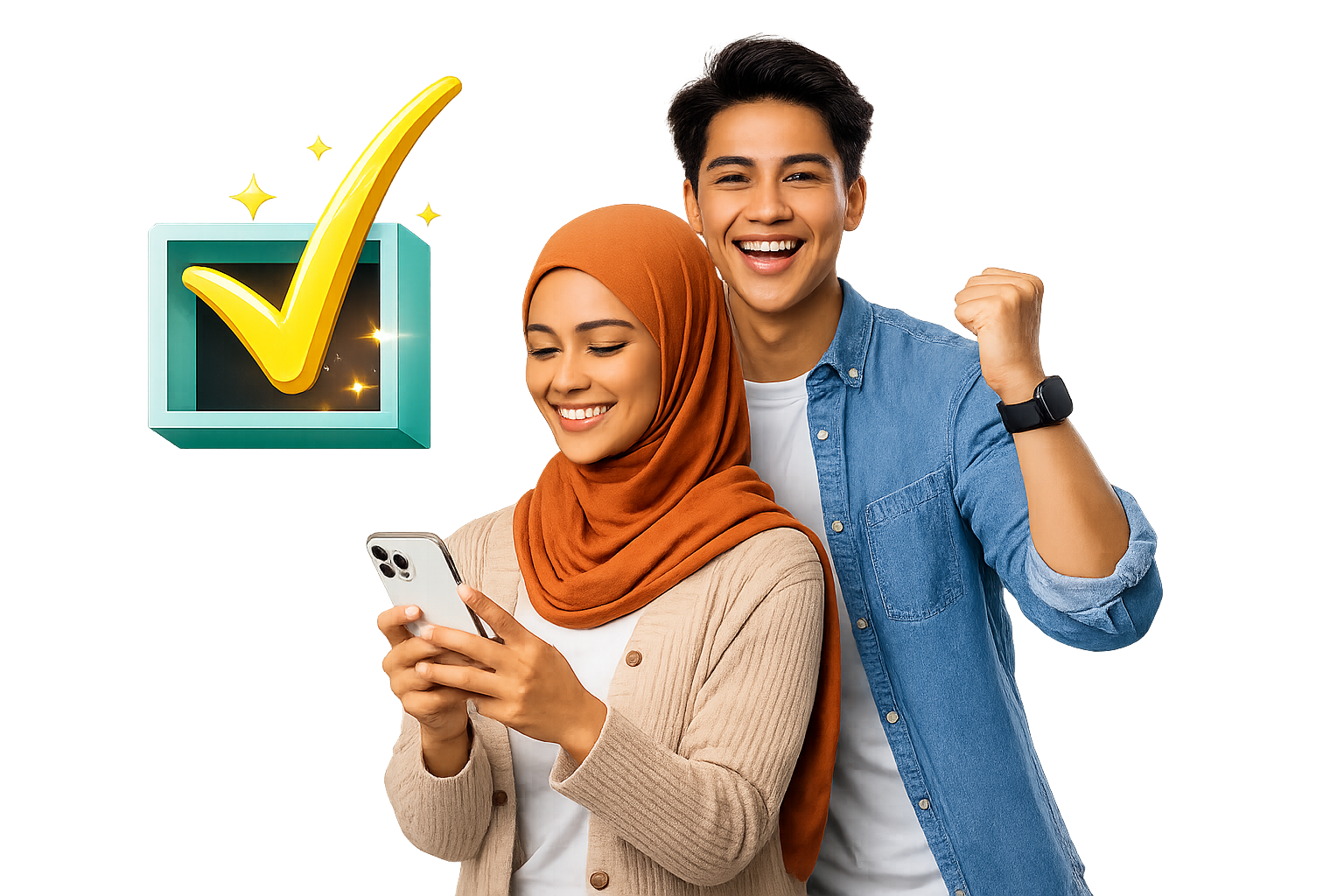 Eligible customers celebrating loan approval